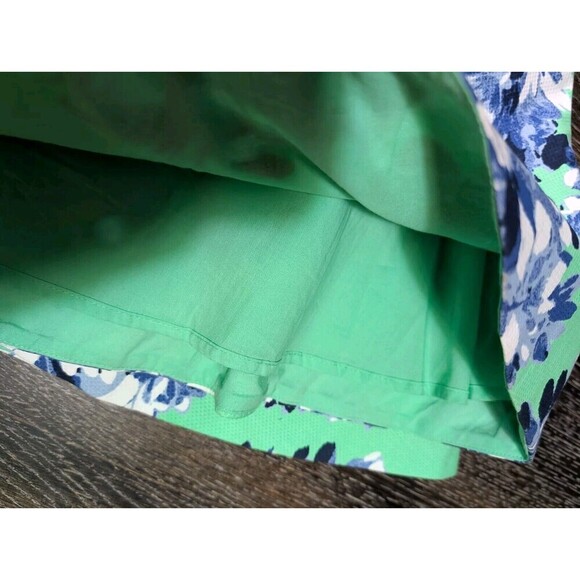 J Crew Sleeveless Fit and Flare Dress Size 4 Green Blue Floral - Picture 9 of 9